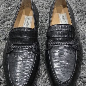 RARE! $1100+ MAURI Black Genuine Alligator Crocodile Loafers 11 M